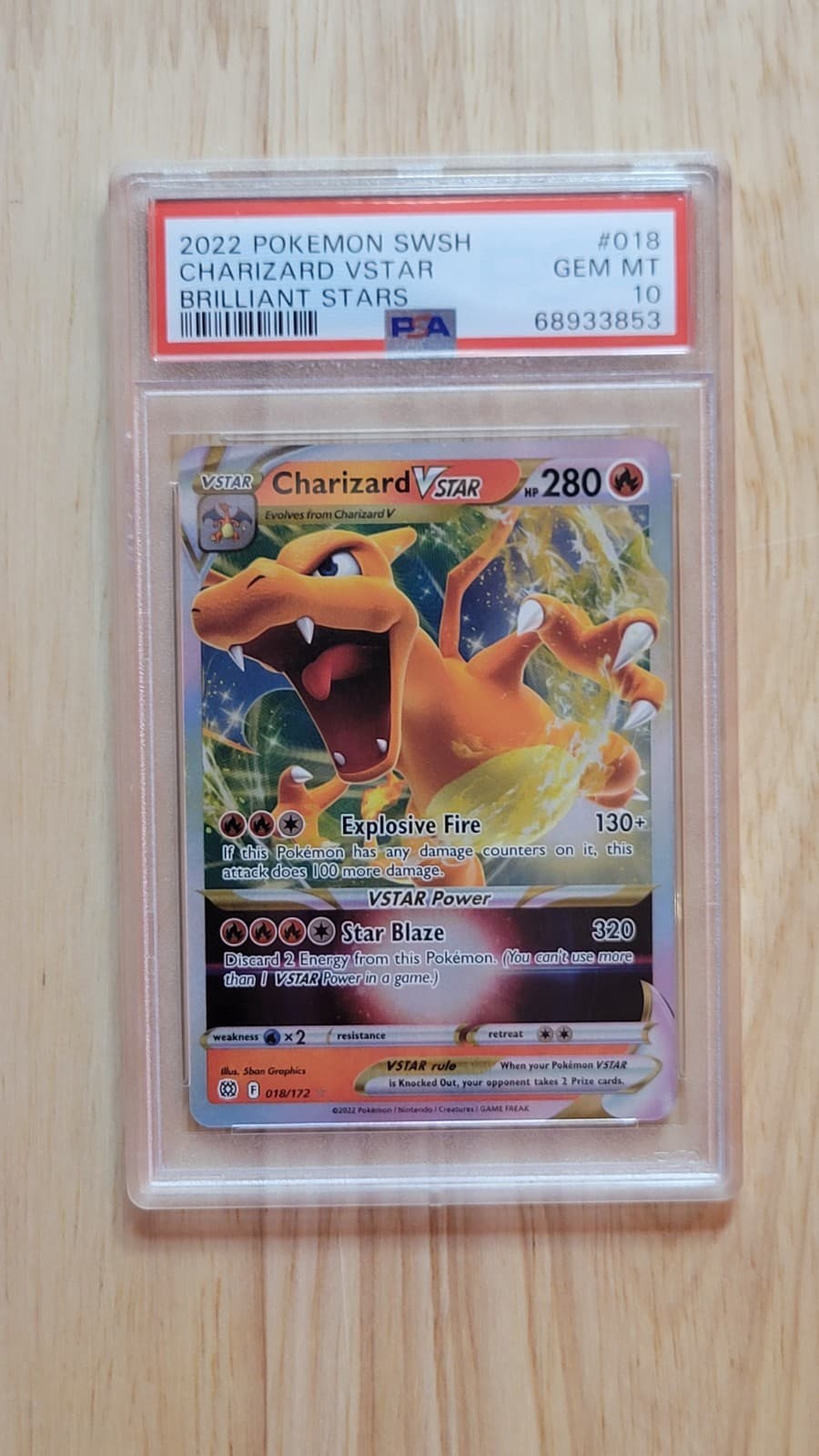 2022 Pokemon Charizard VSTAR #018 Brilliant Stars PSA 10 GEM MINT