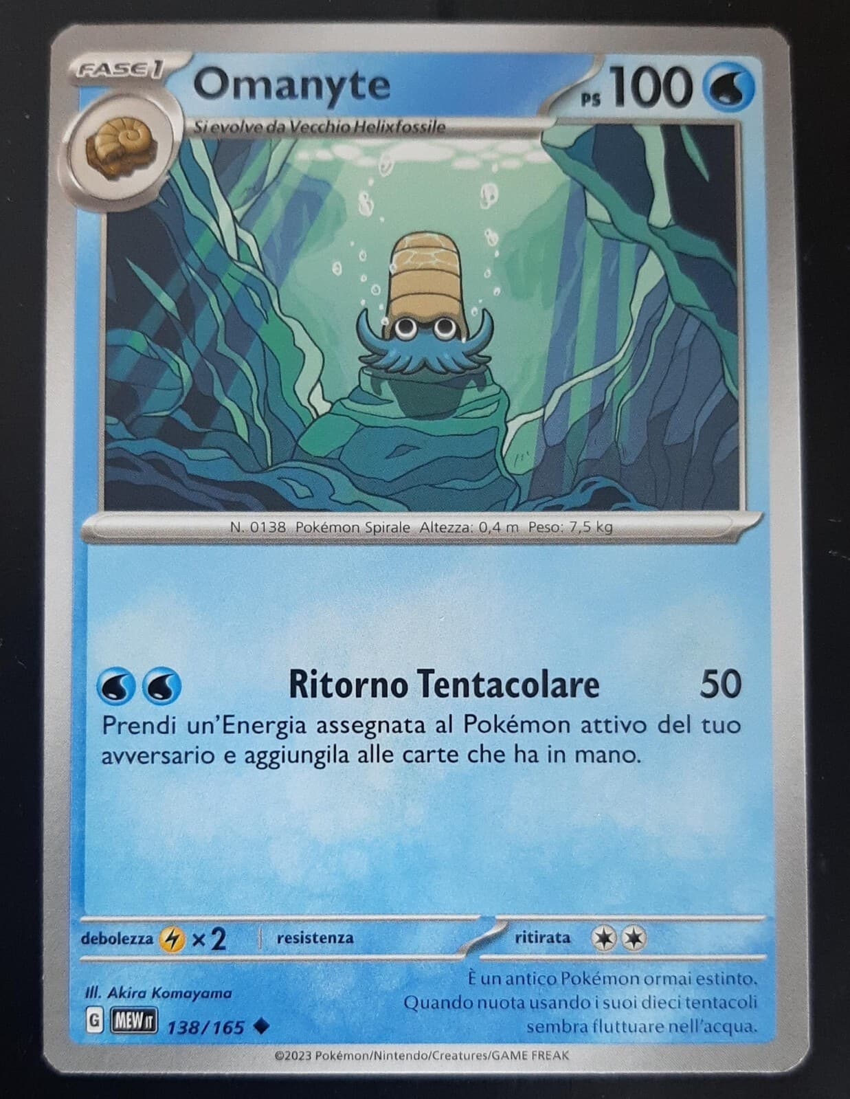 OMANYTE 138/165 in Italiano POKEMON 151 Scarlatto Violetto MEW