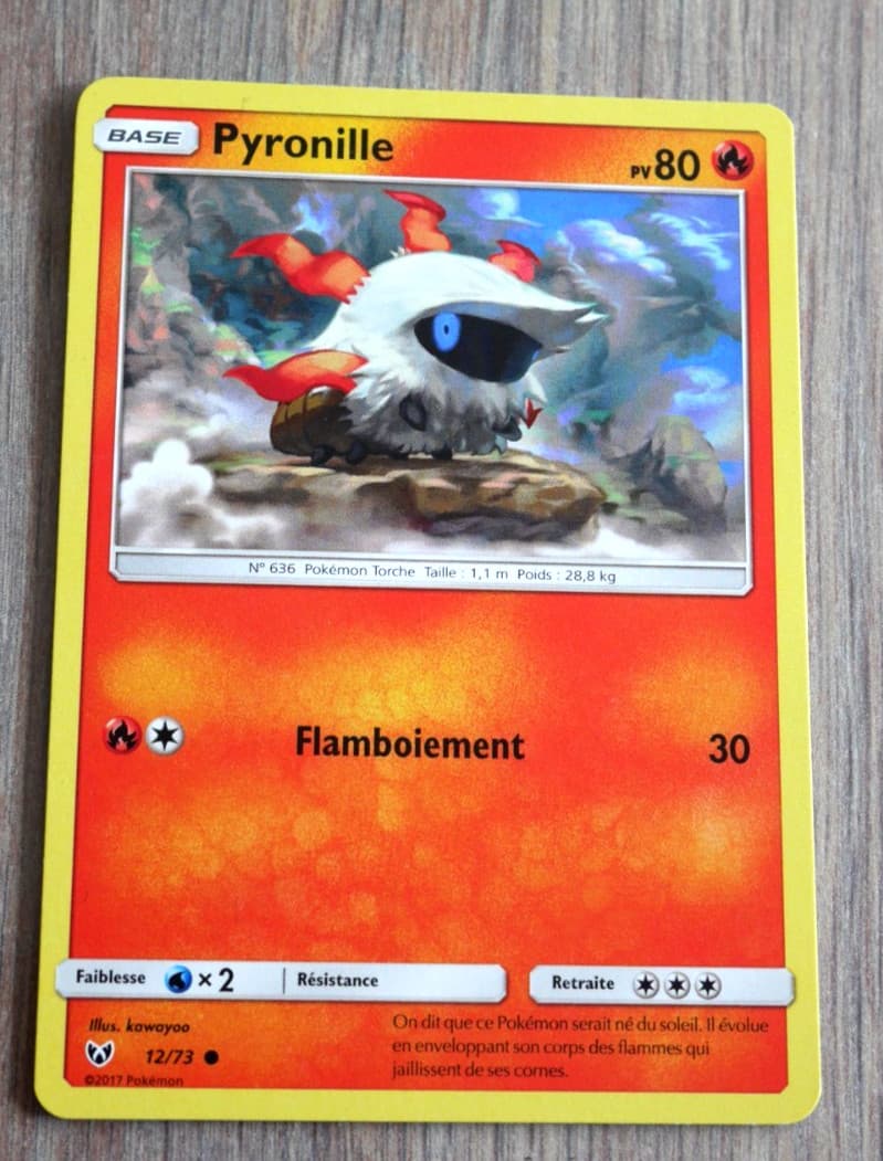 Carte  Pokémon  : Pyronille  PV 80  -  12/73  - Légendes brillantes -  2017 - VF