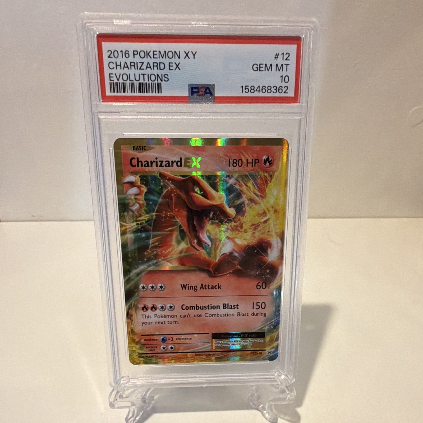 2016 Pokemon XY Evolutions Charizard EX Ultra Rare Holo EN #12/108 PSA 10