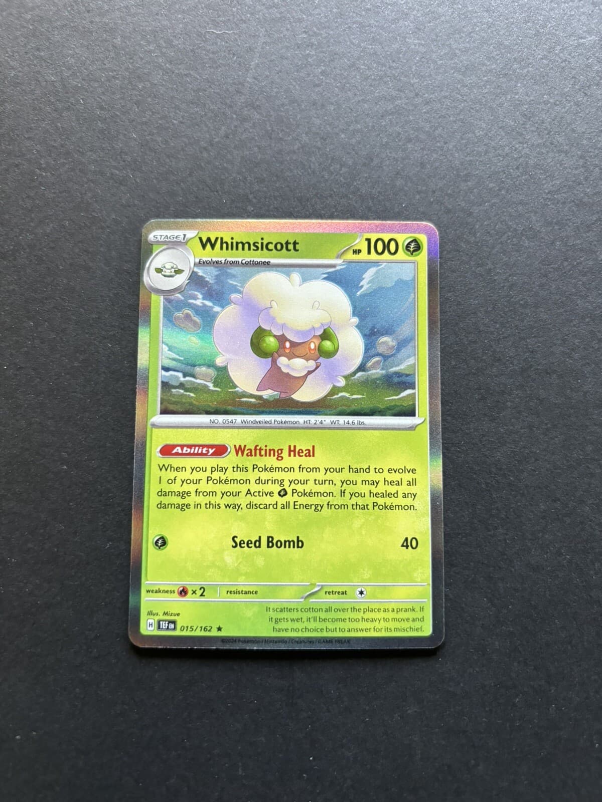 2024 Pokémon Temporal Forces - Whimsicott Holo No. 15/162