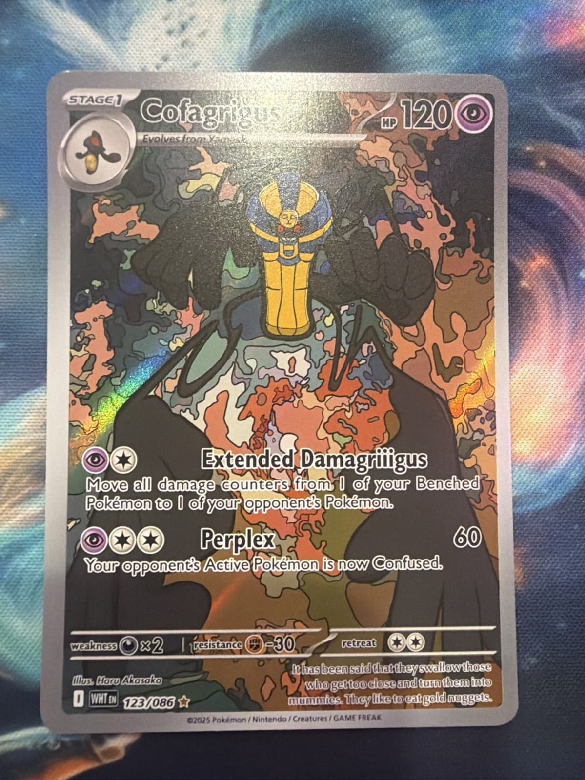 Pokémon Cofagrigus 123/086 Sv: White Flare Holo Rare Illustration Card NM