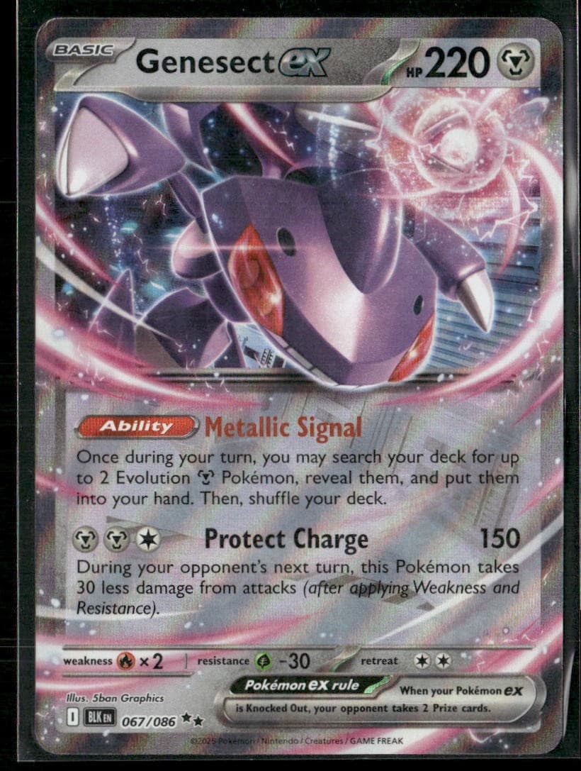 Pokemon TCG Genesect ex Holo Double Rare SV: Black Bolt 067/086 NM
