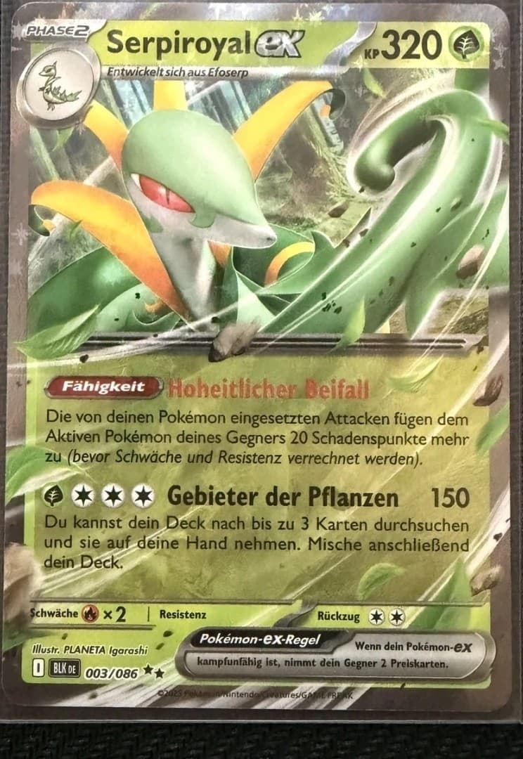Serpiroyal ex Pokemon Karte #3 - Double Rare - Schwarze Blitze - DE