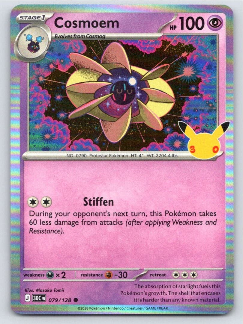 2026 POKEMON ME: 30TH CELEBRATION COSMOEM 079/128 HOLO NM A97316 FREE S&H