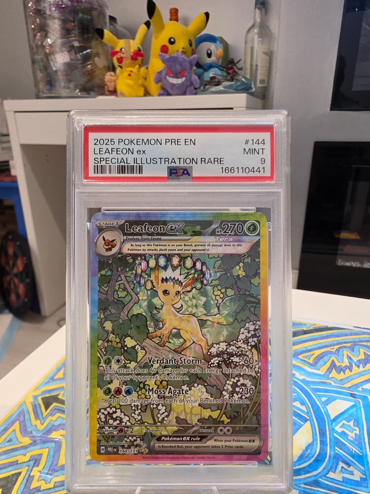 2025 POKEMON PRE EN-PRISMATIC EVOLUTIONS #144 LEAFEON EX PSA 9