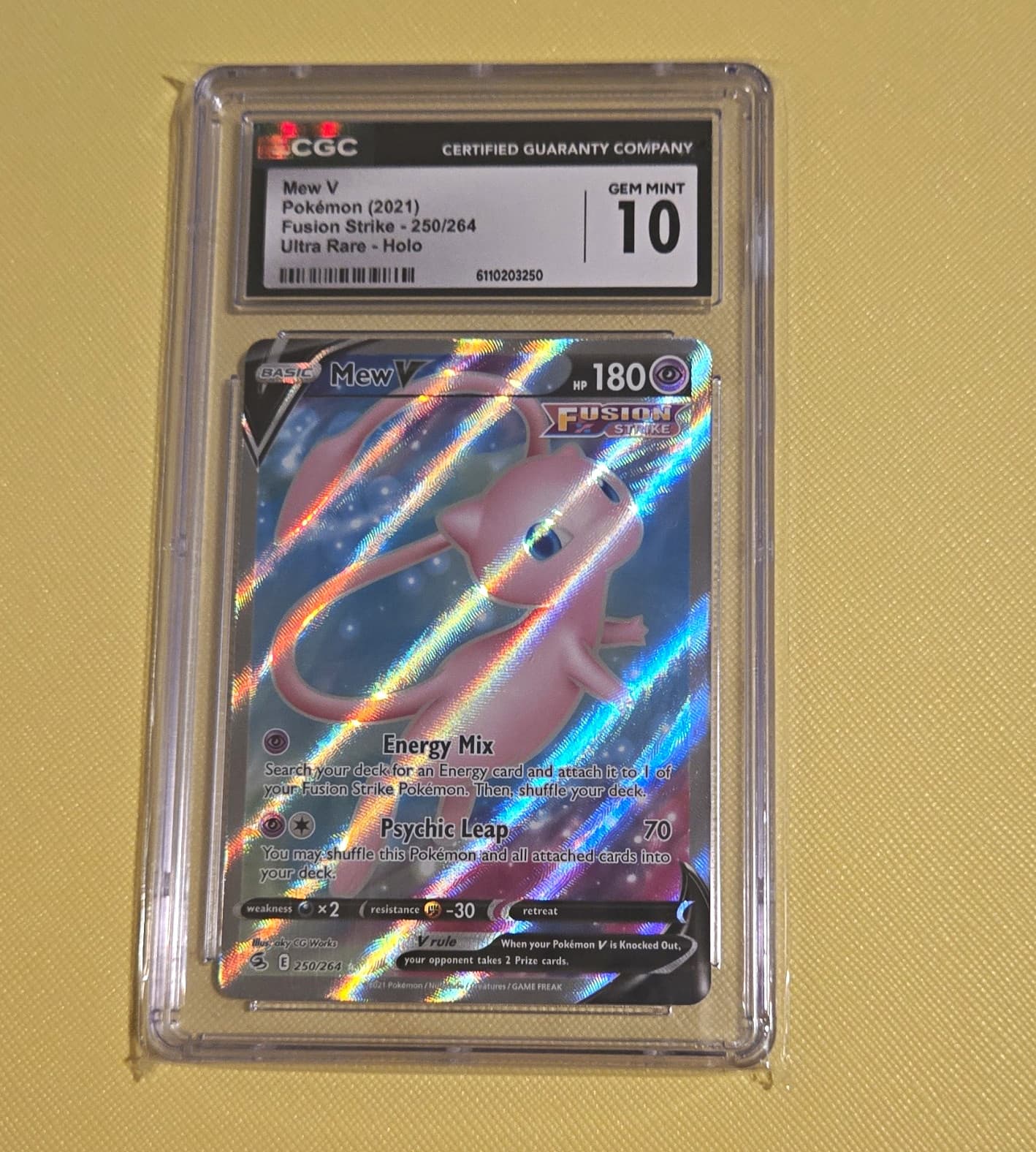 CGC 10 Pokemon TCG Mew V 250/264 Fusion Strike Ultra Rare Holo 2021