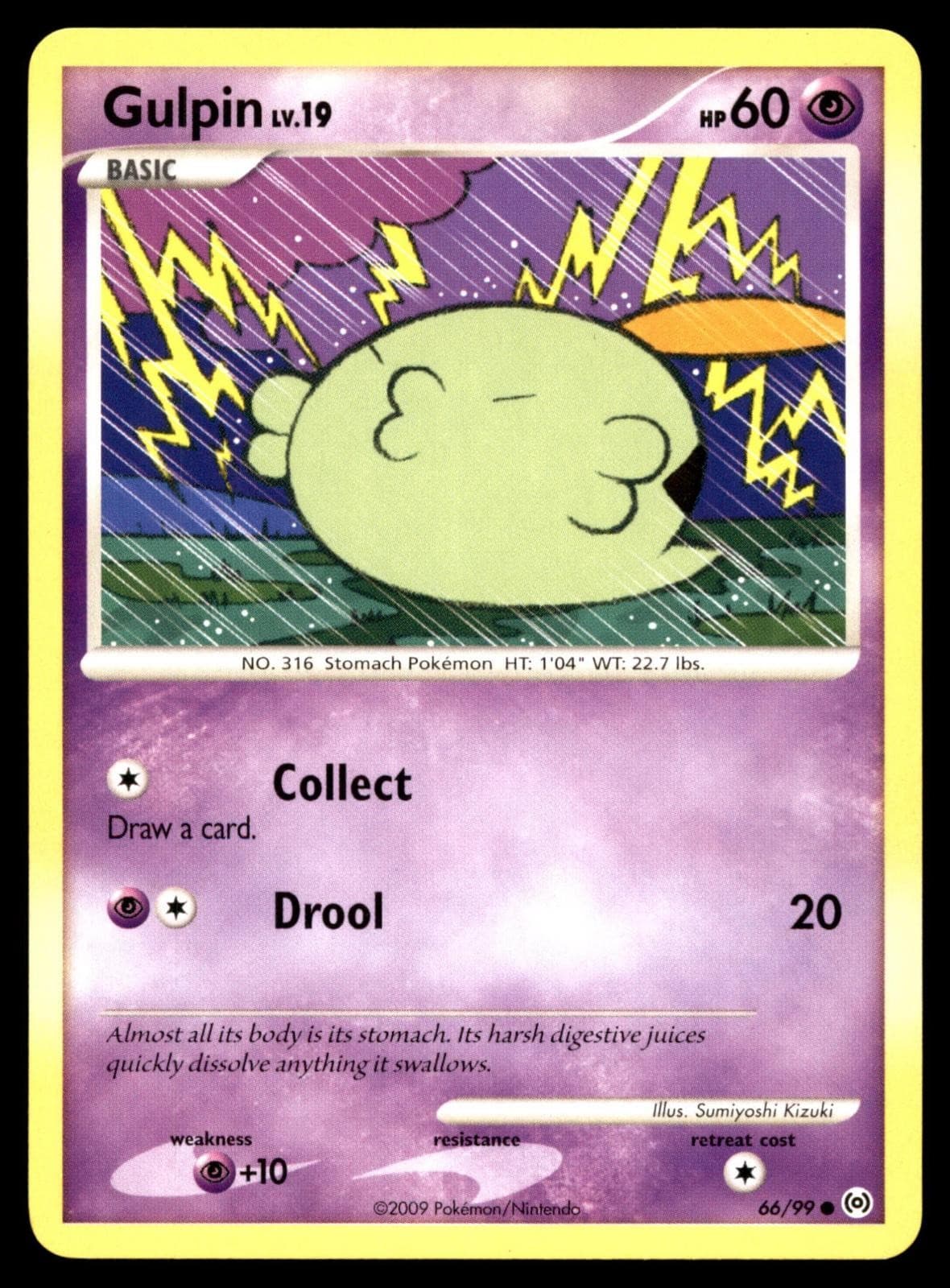 Gulpin 66/99 Common Arceus Pokemon Moderately Played