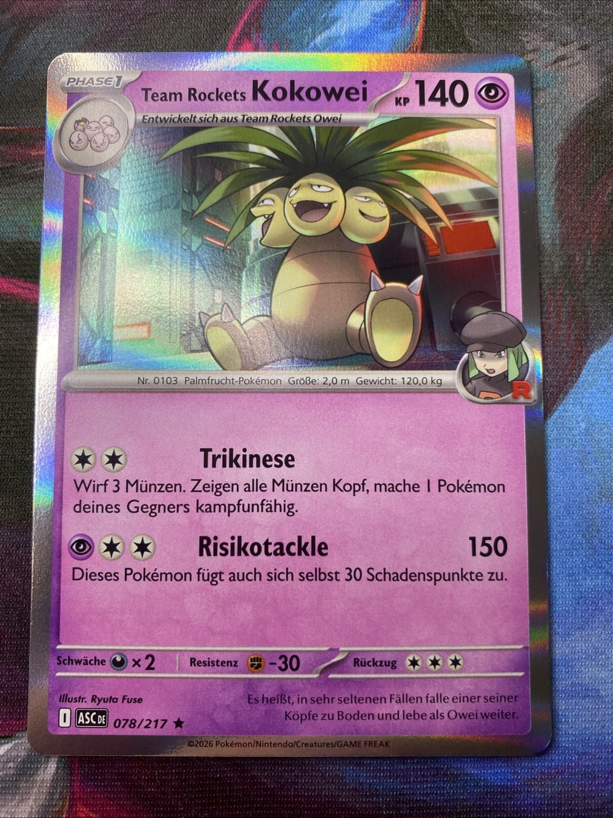 ASC Team Rockets Kokowei Holo Deutsch Erhabene Helden 78/217 Selten Pokémon TCG