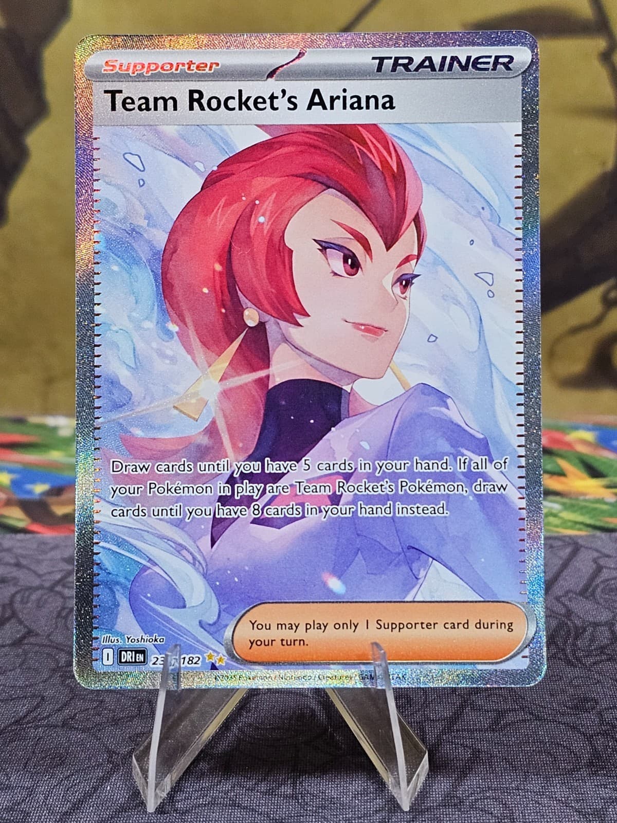 Pokémon TCG Team Rocket's Ariana 237/182 Destined Rivals SIR Holo Card NM