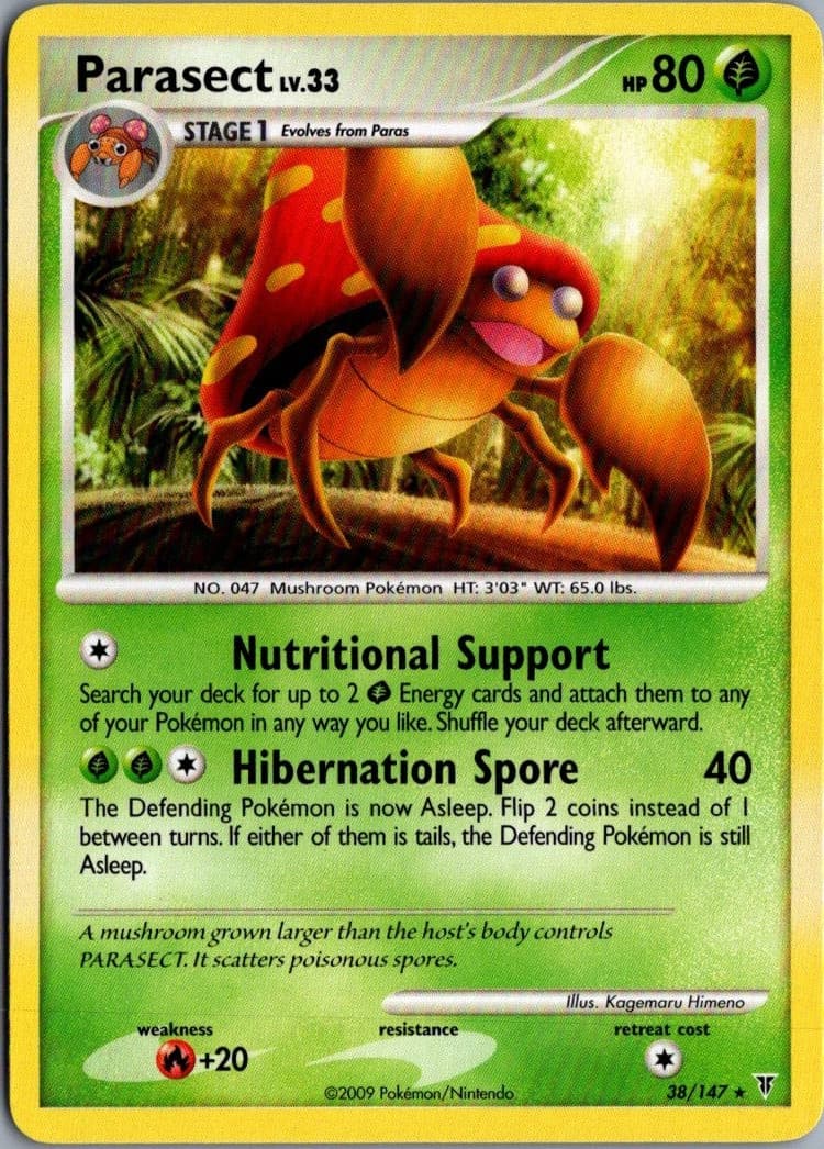 2009 Pokemon Supreme Victors Rare Parasect 38/147