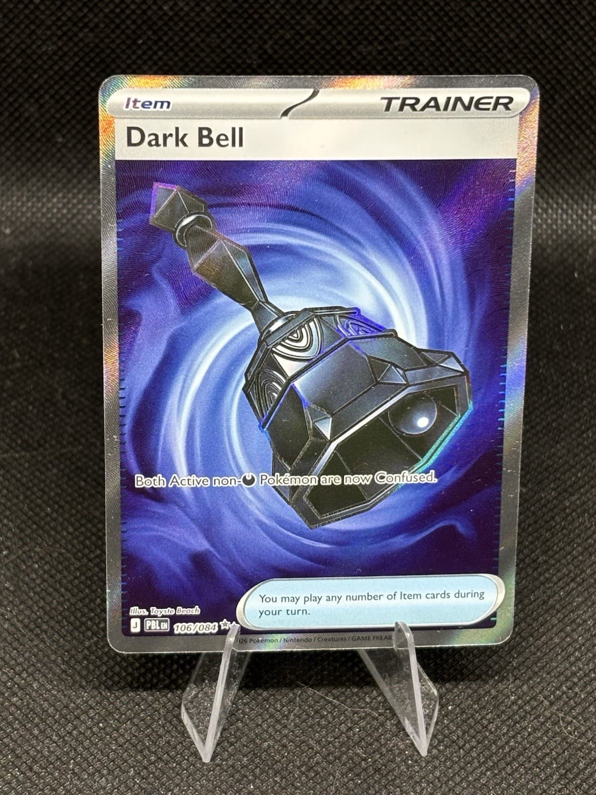Dark Bell 106/084 IR Me05: Pitch Black Holo Pokemon TCG