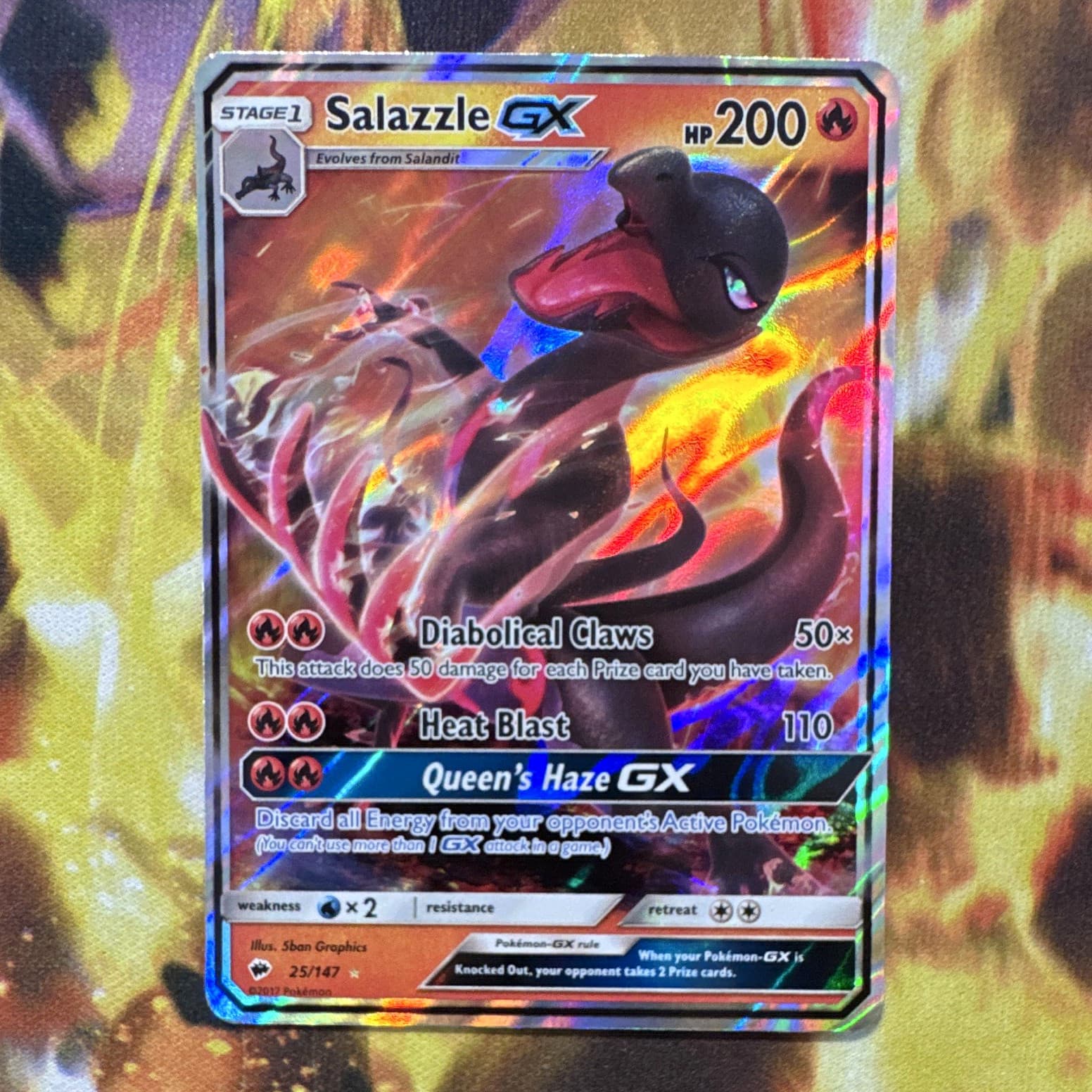 The Pokémon Company Pokemon TCG Burning Shadows Salazzle GX 25/147 UR Holo FA