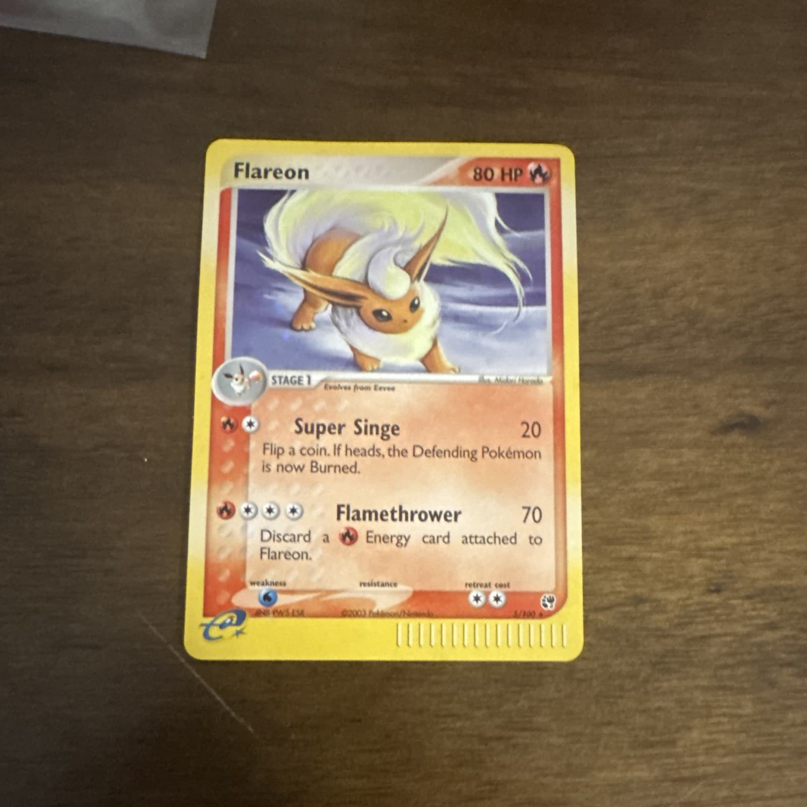 Pokemon Flareon 5/100 Sandstorm Holo E Reader Vintage Card Pokémon