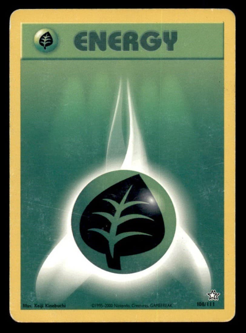 GRASS ENERGY 108/111 NEO GENESIS POKEMON UNLIMITED HP KINEBUCHI