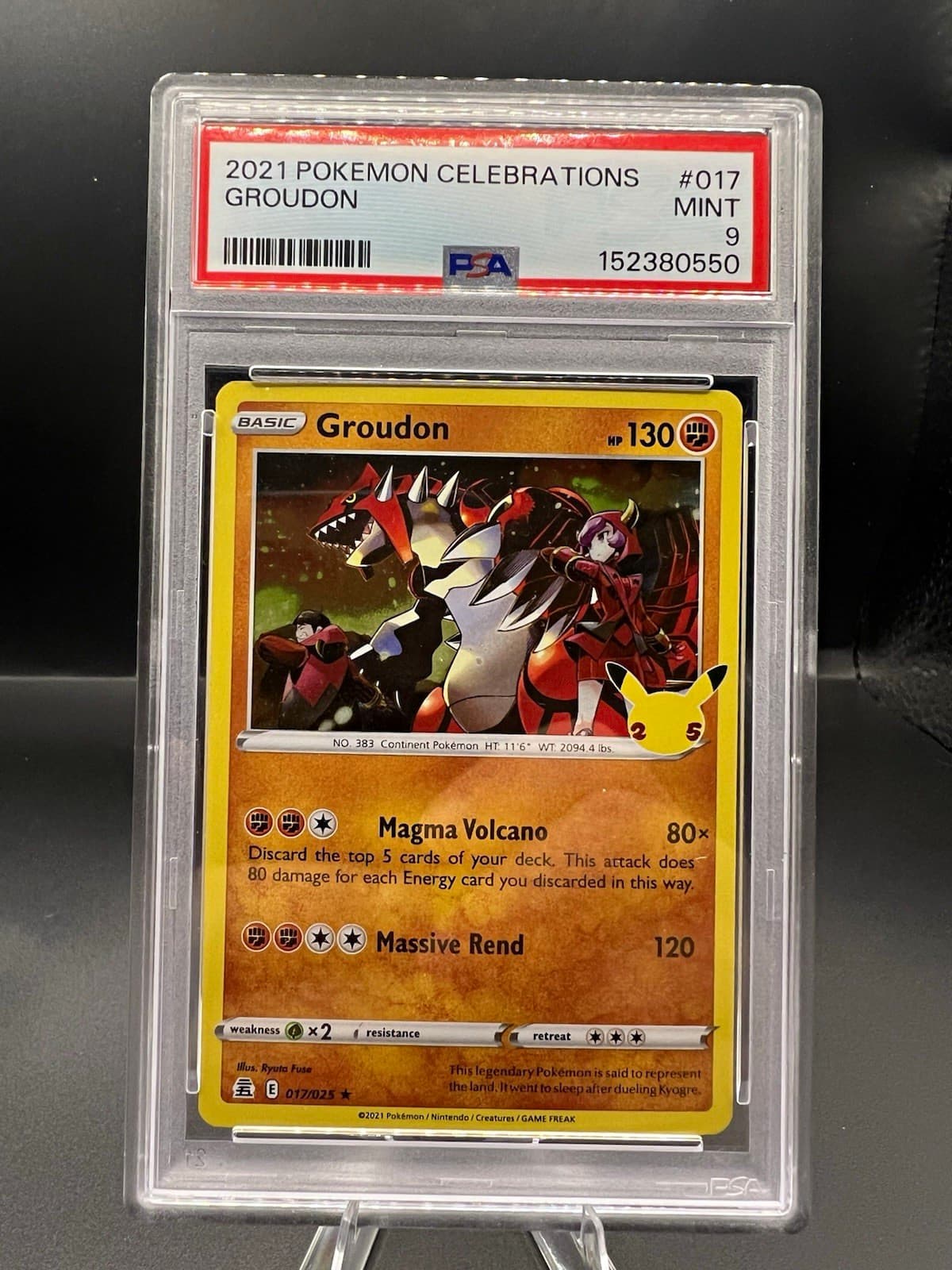 Pokemon TCG Groudon 017/025 Celebrations Classic Collection Holo EN PSA 9