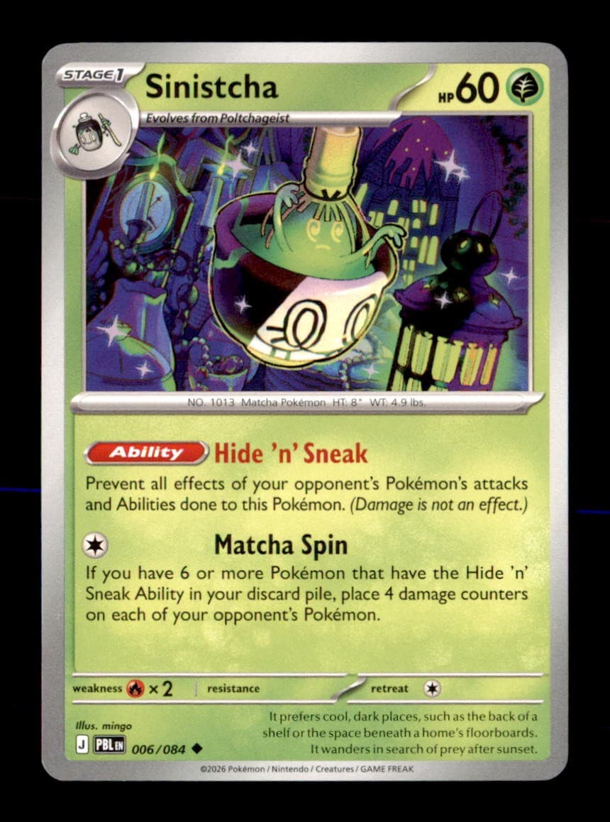 Sinistcha 006/084 Uncommon Pitch Black Pokemon Near Mint