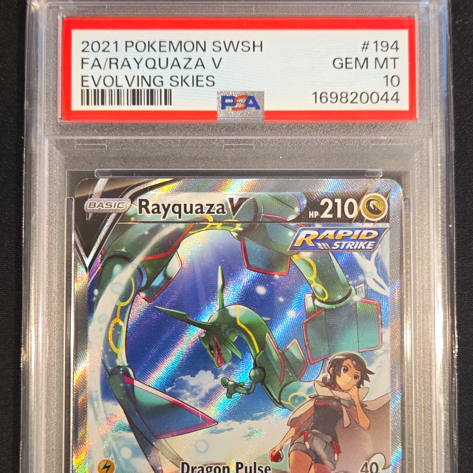 2021 Pokemon SWSH Evolving Skies #194 FA Rayquaza V PSA 10 GEM MINT