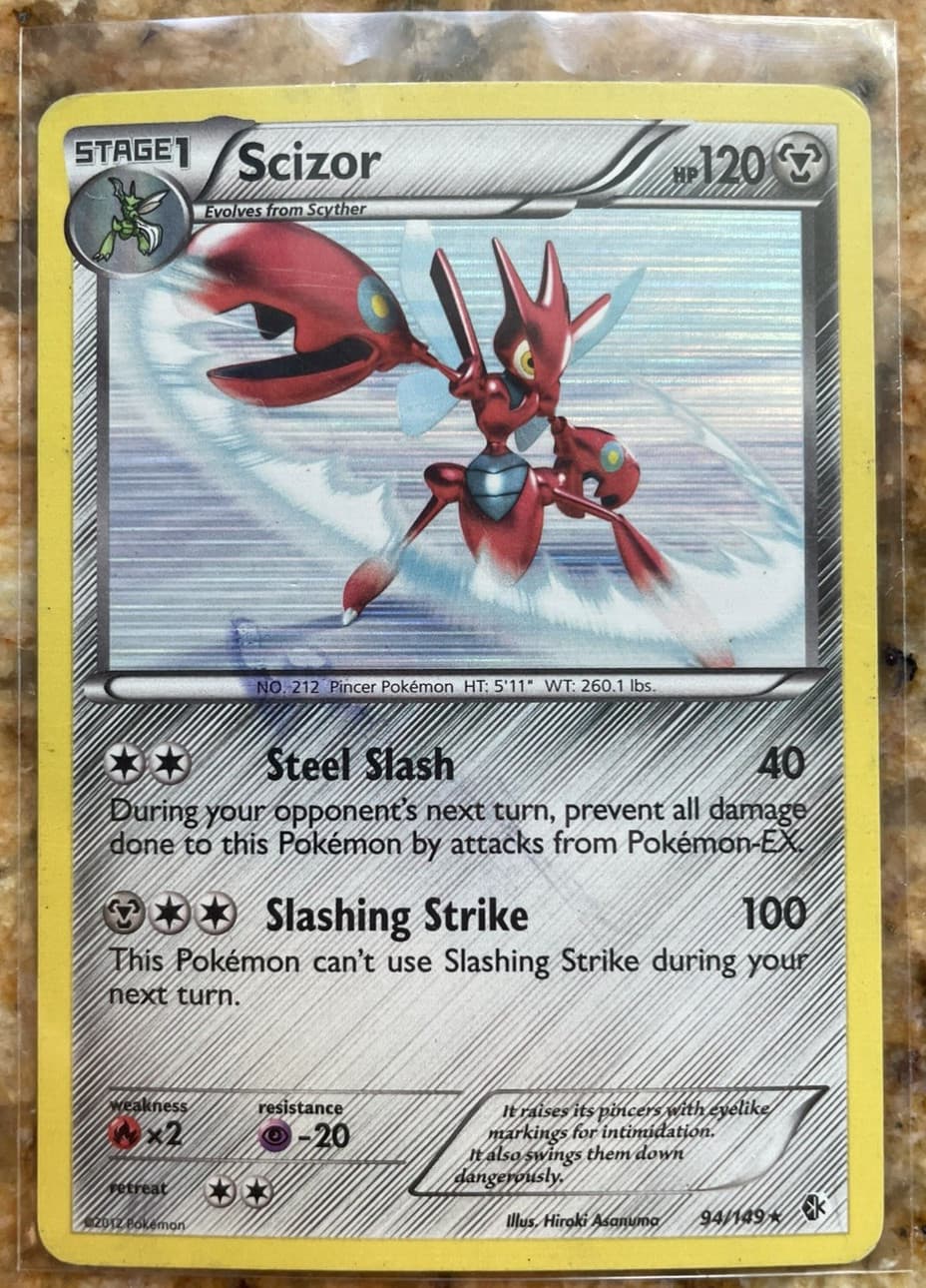 Pokemon TCG 2012 Black & White Boundaries Crossed Holo Scizor 94/149 (MP)