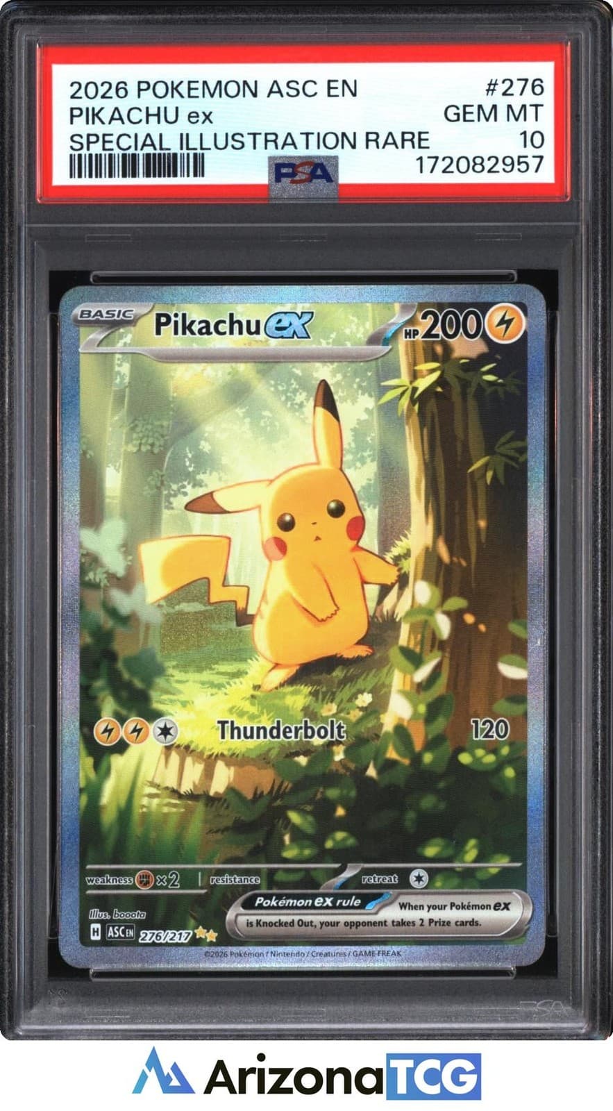 Pokemon 2026 Pikachu ex 276/217 SIR Ascended Heroes GEM MINT PSA 10