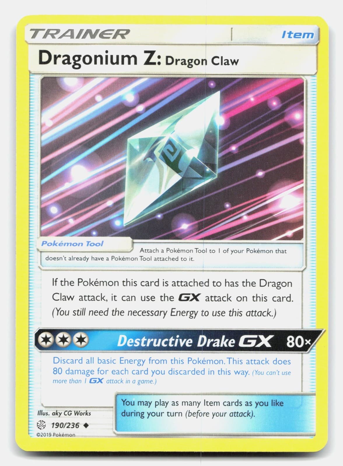 Dragonium Z: Dragon Claw 190/236 SM - Cosmic Eclipse Pokemon TCG NM