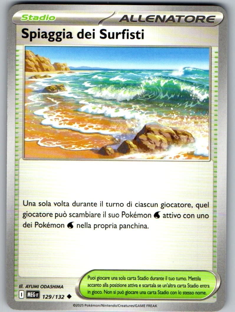 Spiaggia dei Surfisti 129/132 Megaevoluzione Carta Pokémon ITA NM