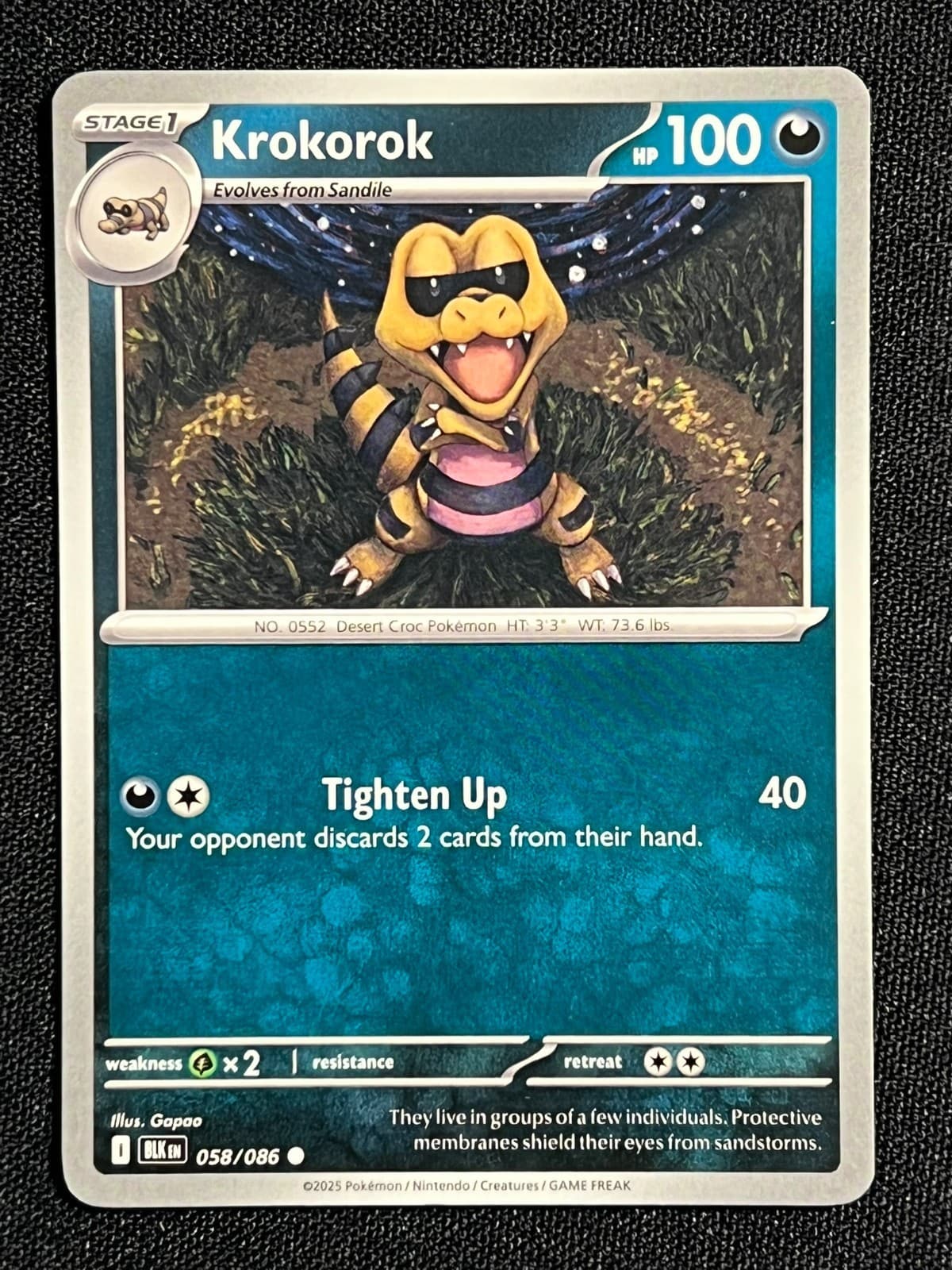 Pokemon Black Bolt Krokorok 58/086