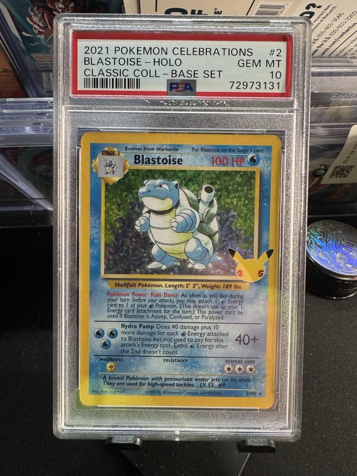 Blastoise 2/102 - 2021 Celebrations Classic Collection Card Holo - PSA 10 GEM MT