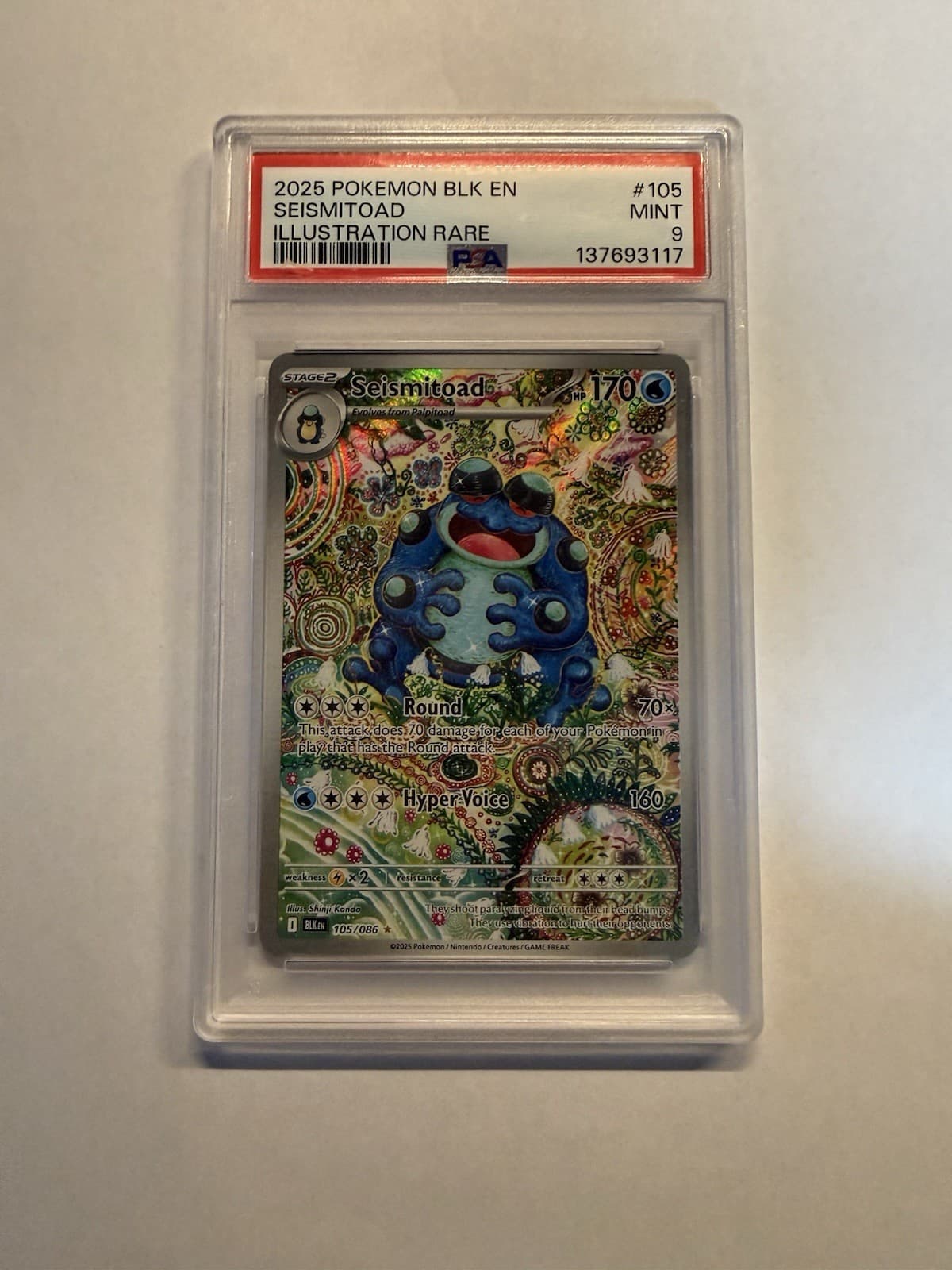 Pokémon Black Bolt Seismitoad 105 PSA 9