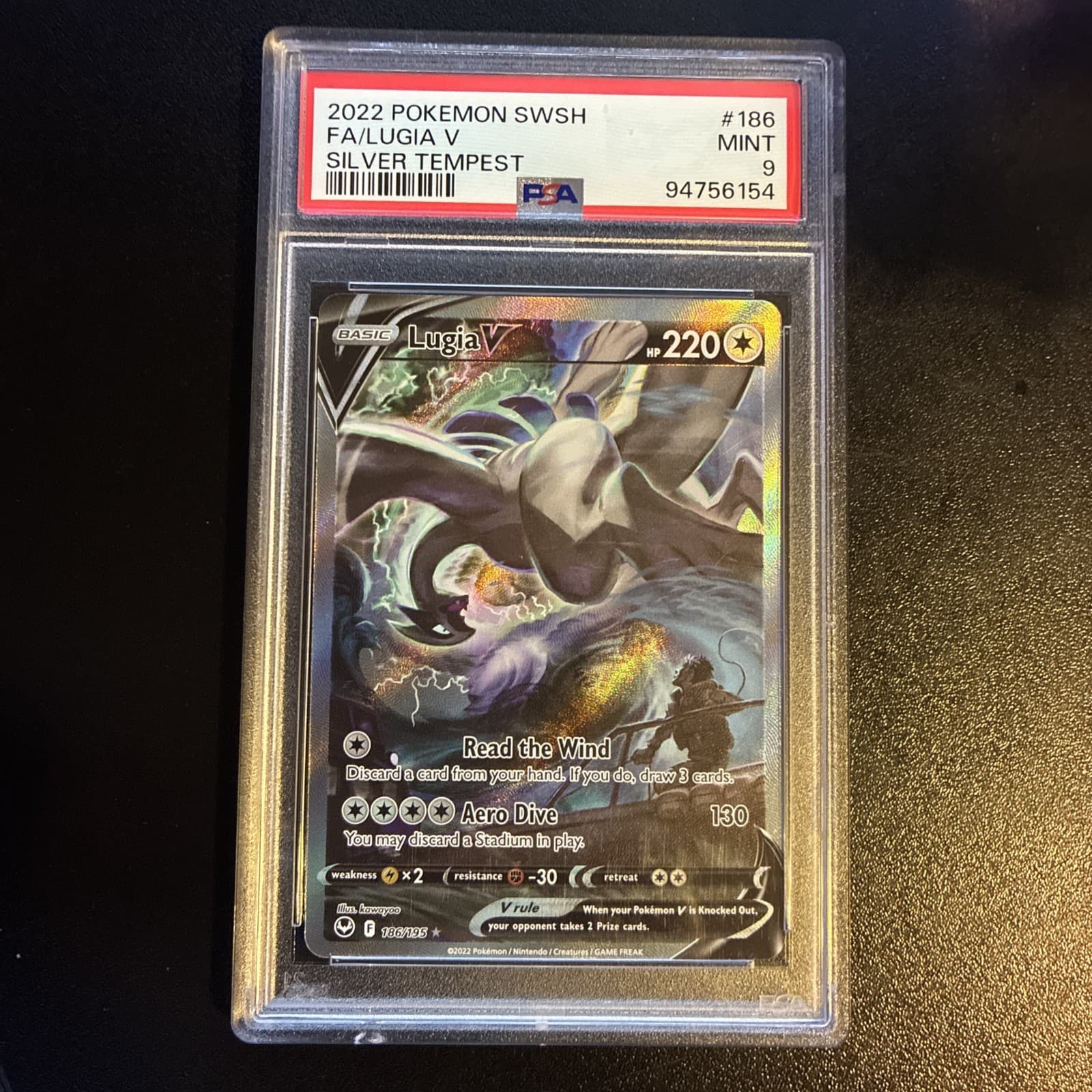 Lugia V PSA 9 186/195 Swsh12: Sword & Shield - Silver tempest