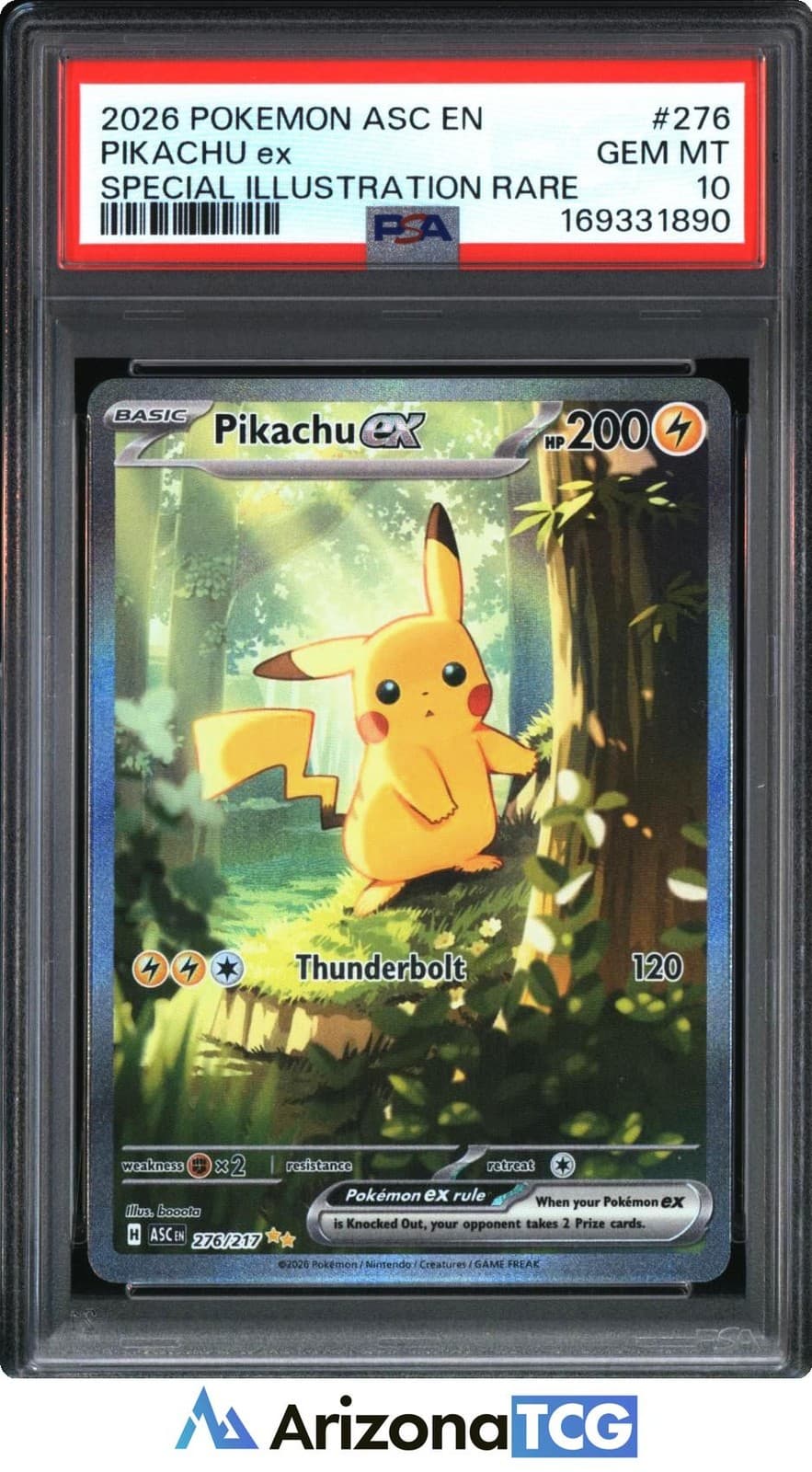 Pokemon 2026 Pikachu ex 276/217 SIR Ascended Heroes GEM MINT PSA 10