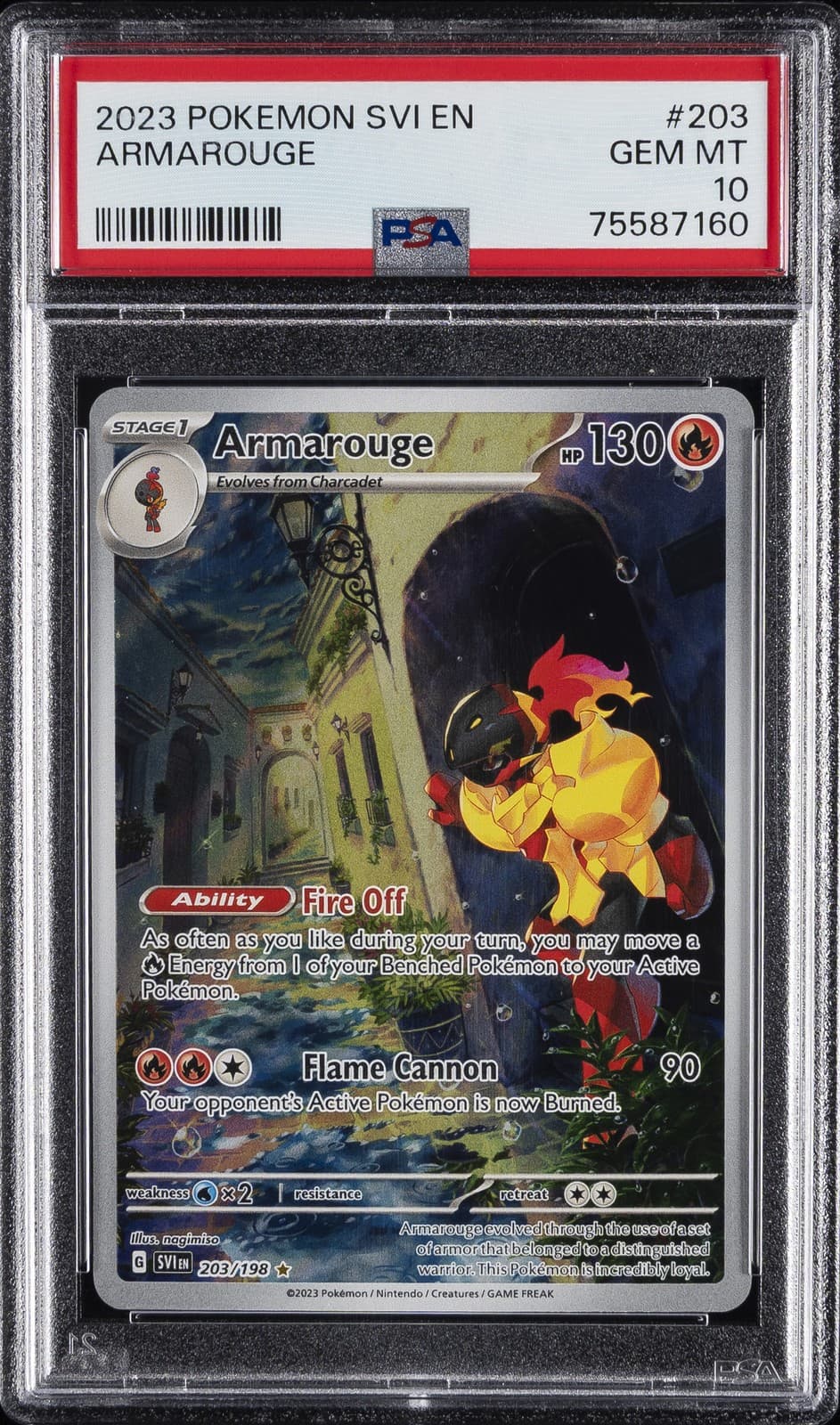 2023 POKEMON SVI EN-SCARLET & VIOLET ILLUSTRATION RARE #203 ARMAROUGE PSA 10