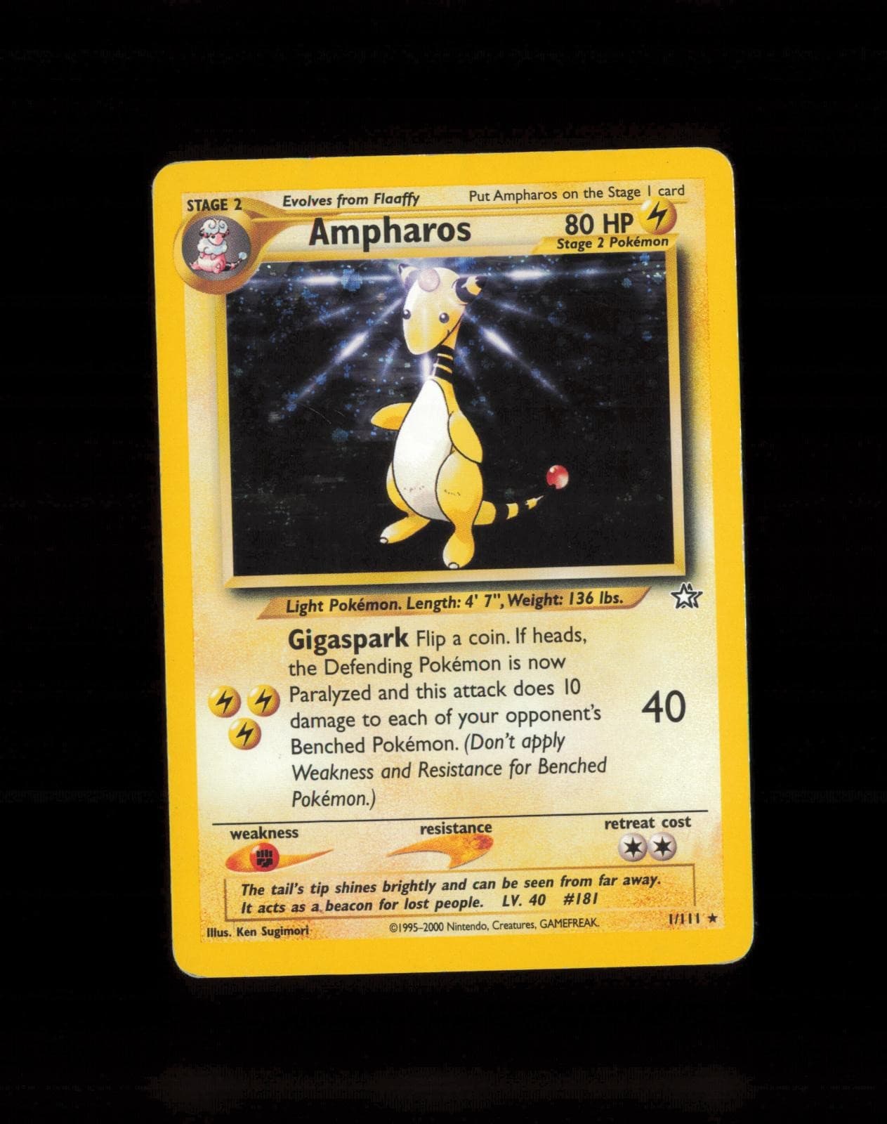 2000 Pokemon Neo Genesis Ampharos 1/111 Holo MP