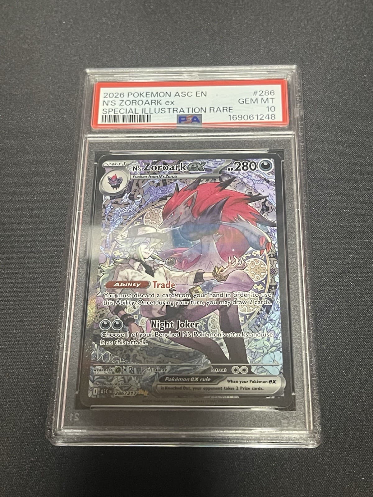 The Pokémon Company N's Zoroark ex 286/217 SIR Holo EN 2026 PSA 10