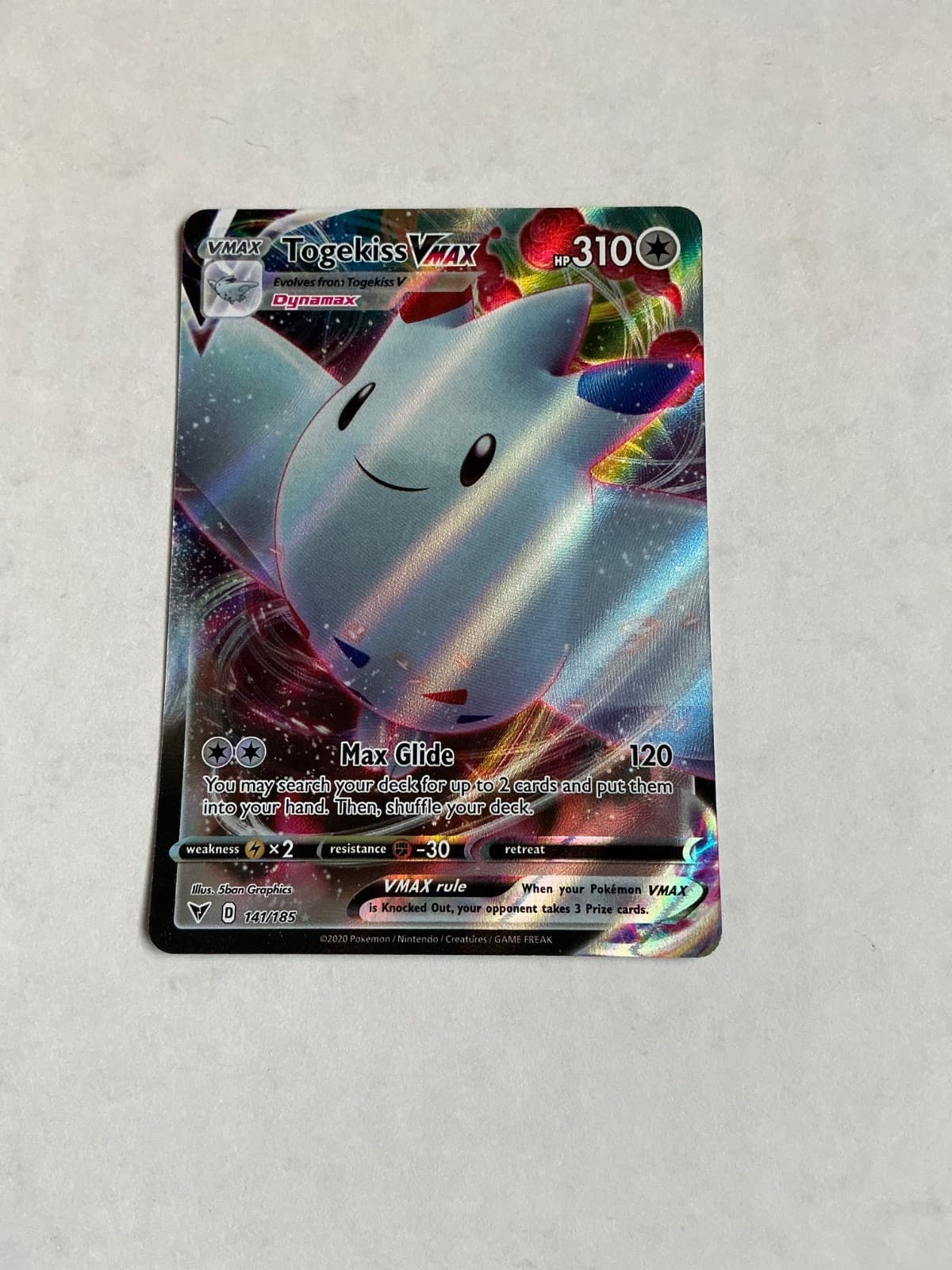 Pokémon TCG Togekiss VMAX 191/185 Vivid Voltage Secret Rare Holo