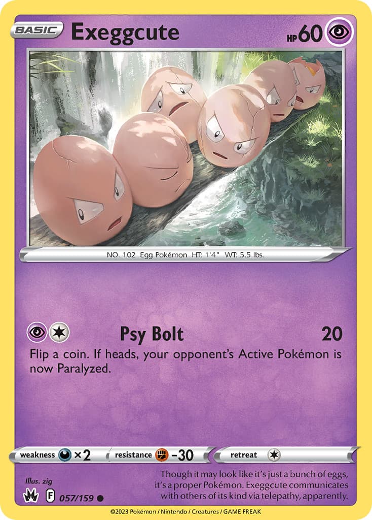 Exeggcute 057/159 Common Crown Zenith Pokemon Lightly Played