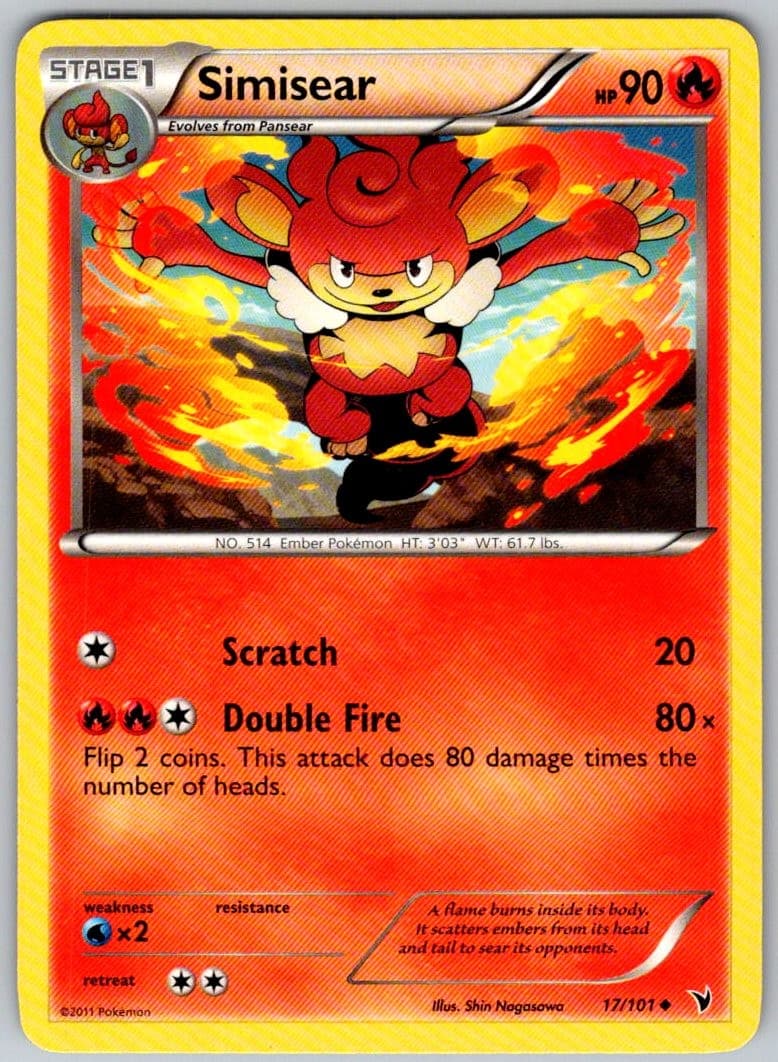 Simisear 17/101 Uncommon Noble Victories Pokemon Lightly Played