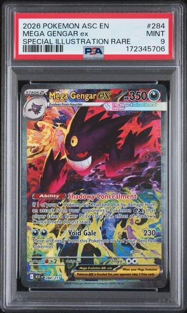Mega Gengar ex 284/217 Me: Ascended Heroes Holo PSA 9