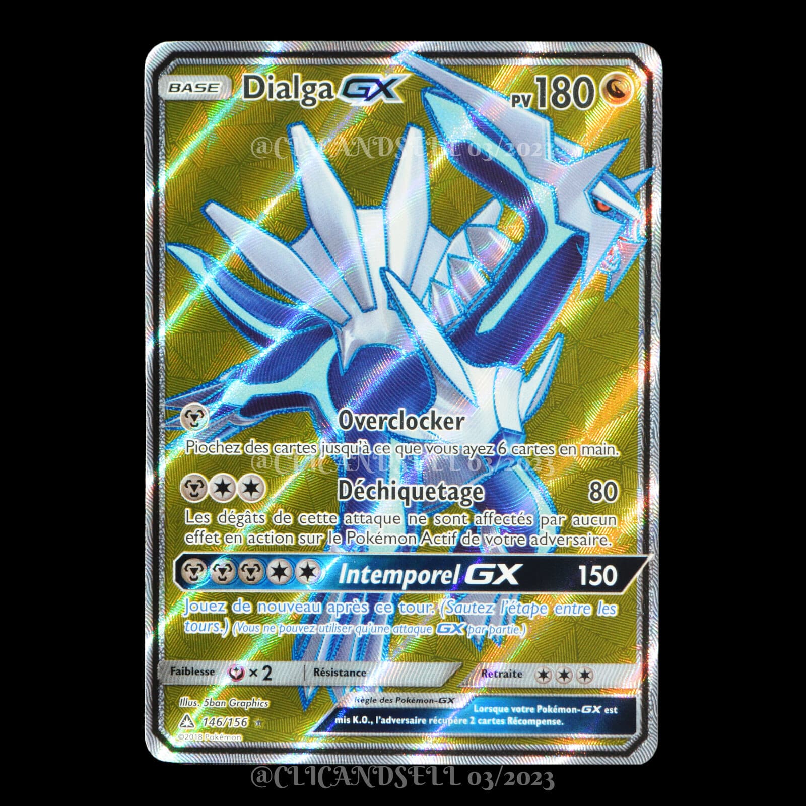 carte Pokémon Dialga GX 146/156 #2 SL05 - Ultra Prisme NEUF FR