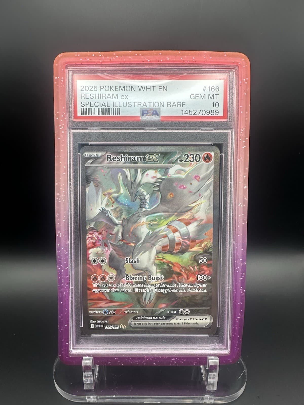 Reshiram ex 166/086 Sv: White Flare Holo PSA 10
