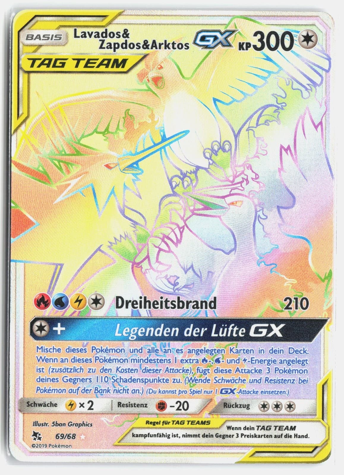 Lavados & Zapdos & Arktos GX 69/68 | HIF | DE | SECRET RARE | NM | Pokémon | TCG