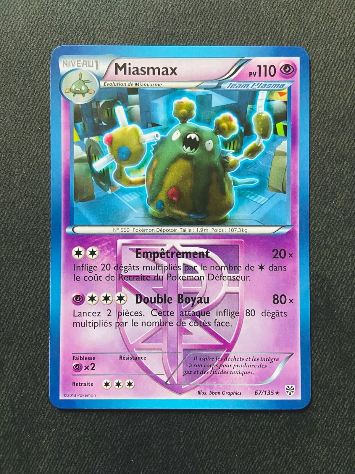 Carte Pokemon Miasmax 67/135 Rare N&B Tempête Plasma Noir Et Blanc NEUF
