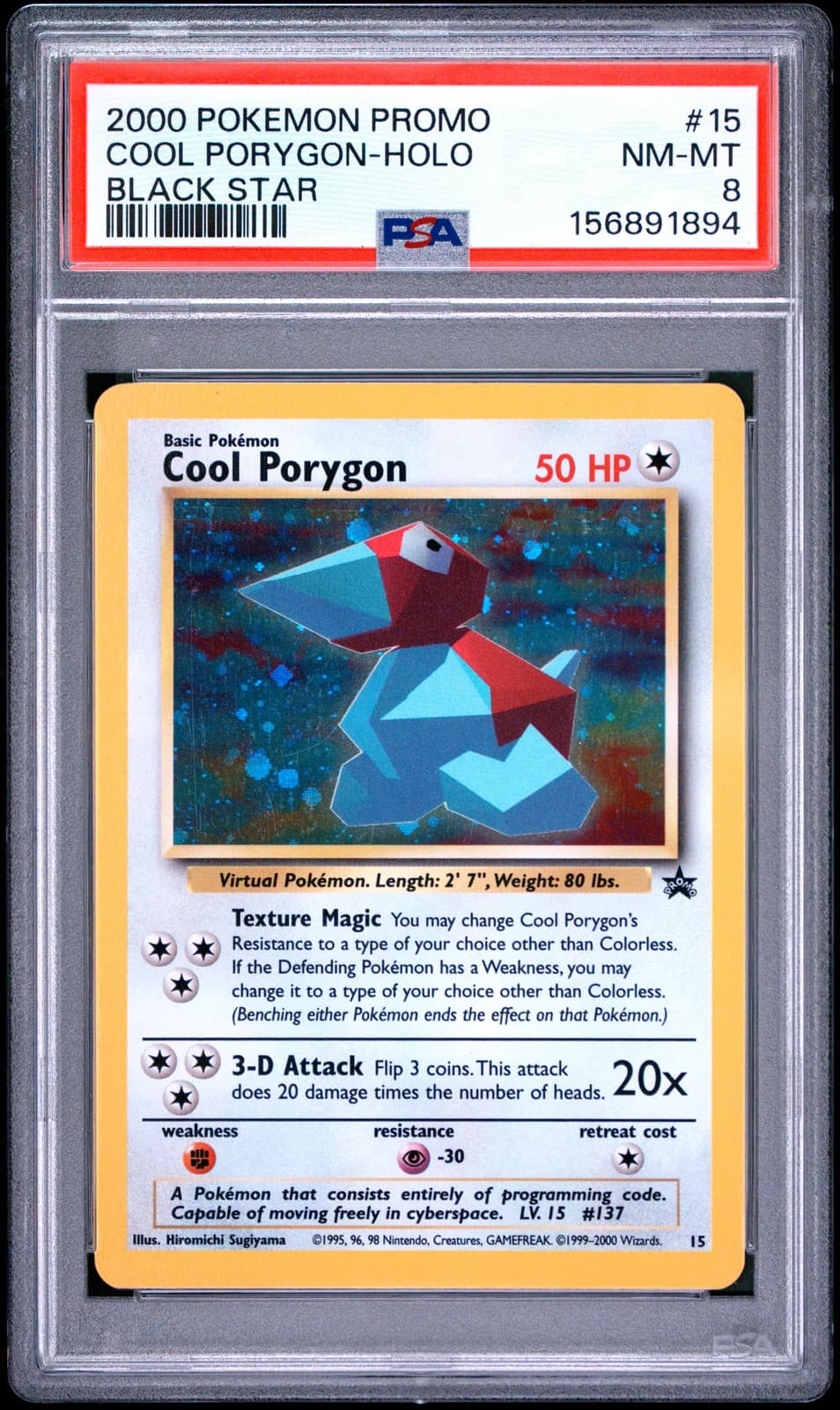 2000 Pokemon Promo Black Star Cool Porygon #15 PSA 8 — photo 1 of 2