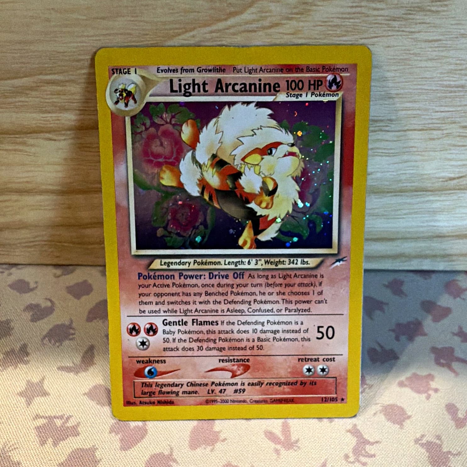 The Pokémon Company Light Arcanine 12/105 Neo Destiny Holo Rare English 100 HP