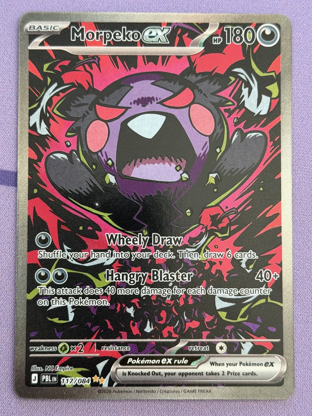 Pokemon TCG Morpeko ex 117/084 Special Illustration Rare Pitch Black ME05 Near M