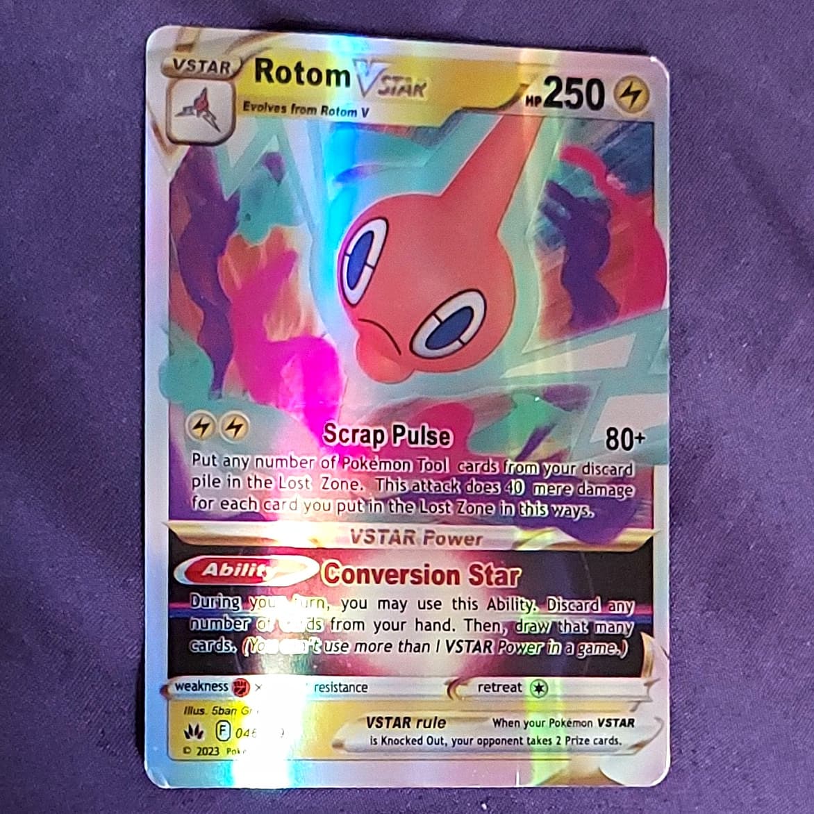 Rotom VSTAR 046/159 Crown Zenith Ultra Rare Holo 250HP EN 2023