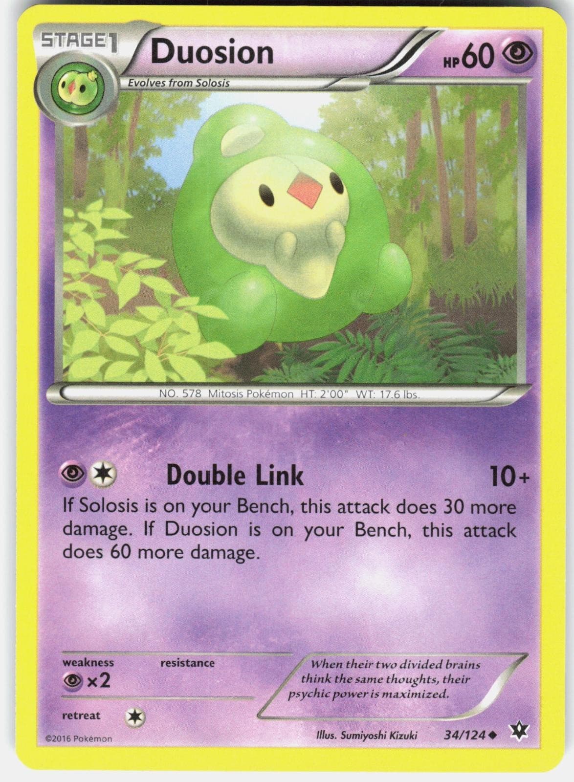 Duosion 34/124 Uncommon Fates Collide Pokemon Near Mint
