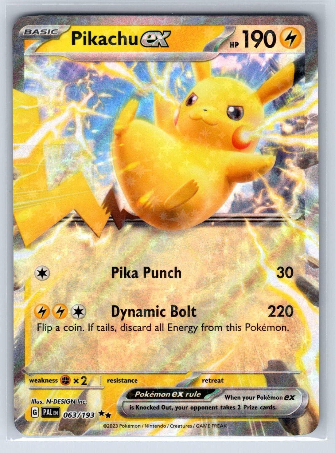 Pikachu ex 063/193 Paldea Evolved Pokemon Holo Near Mint