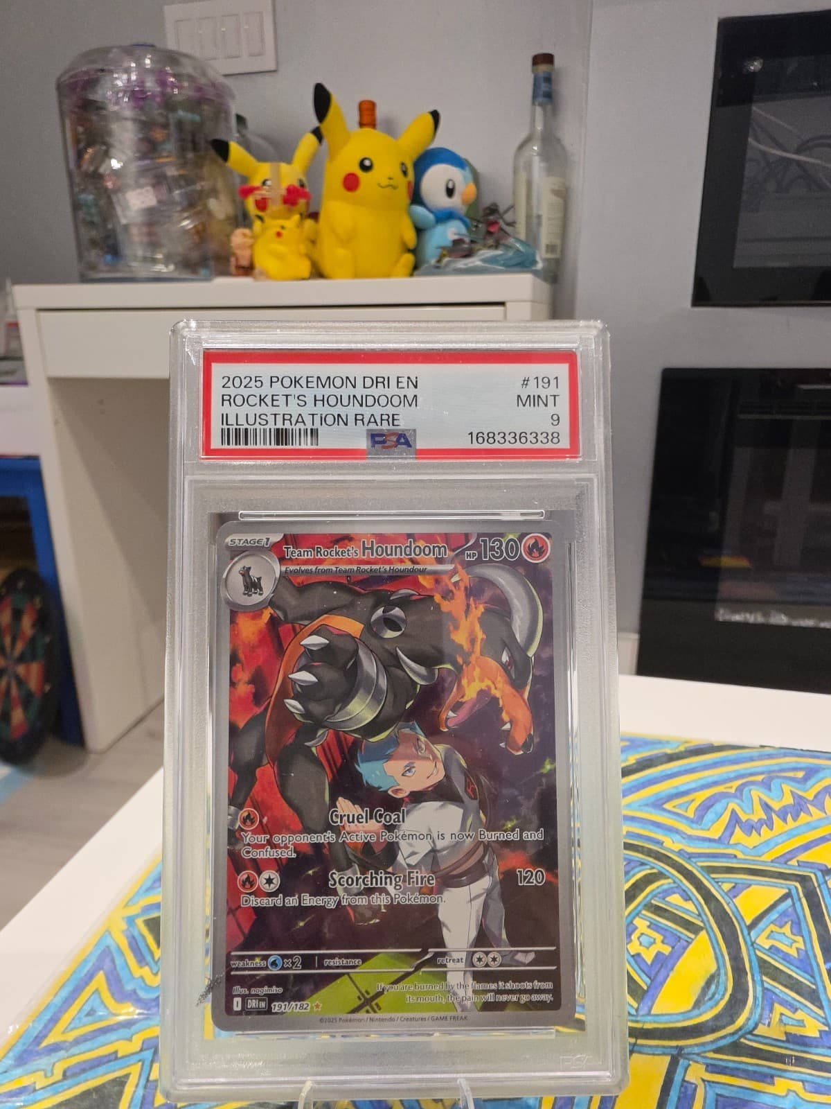 Team Rocket's Houndoom 191/182 Illustration Rare Pokemon PSA 9