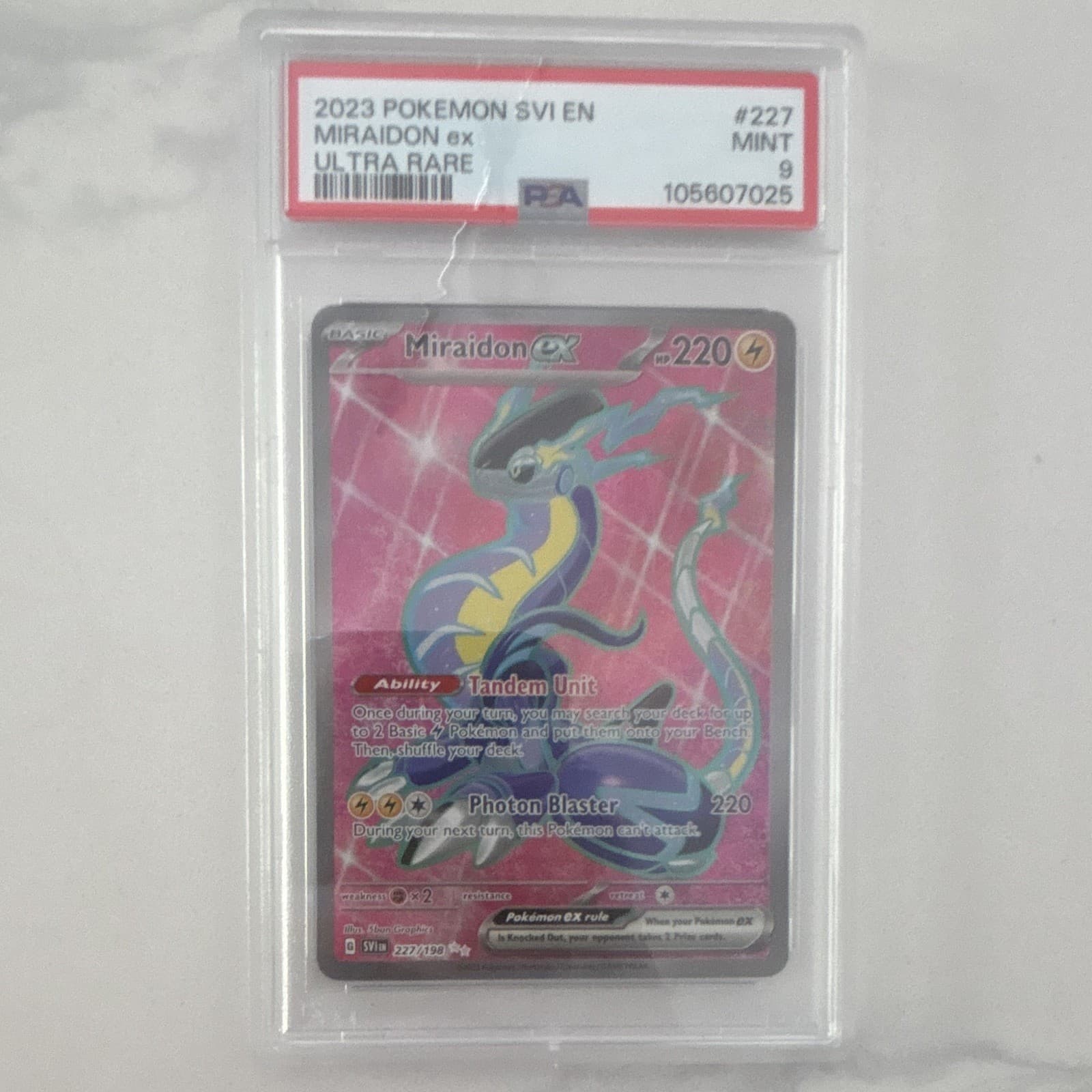 PSA 9 2023 Pokemon SV01 Scarlet & Violet Miraidon ex 227/198 Ultra Rare Holo